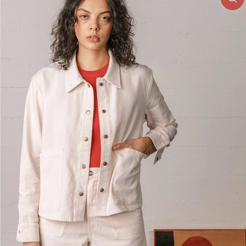 Women's Cream Utility Jacket - Modern Lightweight Coat
